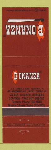 Matchbook Cover - Bonanza Sirloin Pit Muscle Shoals Florence AL