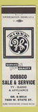Matchbook Cover - Dobbco GE Radio Sales Service Chicago?