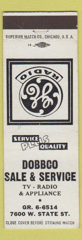 Matchbook Cover - Dobbco GE Radio Sales Service Chicago?