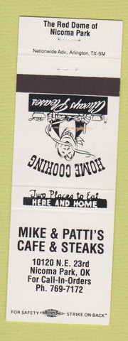 Matchbook Cover - Mike and Patti's Cafe Nicoma Park OK white