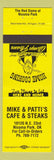 Matchbook Cover - Mike and Patti's Cafe Nicoma Park OK yellow