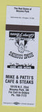 Matchbook Cover - Mike and Patti's Cafe Nicoma Park OK blue
