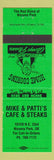 Matchbook Cover - Mike and Patti's Cafe Nicoma Park OK green