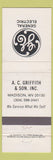 Matchbook Cover - General Electric Madison WV