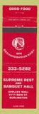 Matchbook Cover - Supreme Rest and Banquet Hall Burlington ON