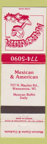 Matchbook Cover - Margarita 100 Mexican Food Wauwatosa WI