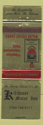 Matchbook Cover - Kitchener Motor Inn ON