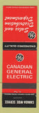 Matchbook Cover - General Electric Canada