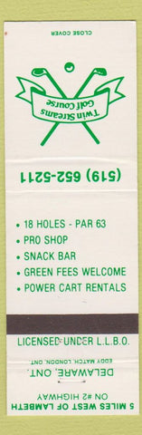 Matchbook Cover - Twin Streams Golf Course Delaware ON