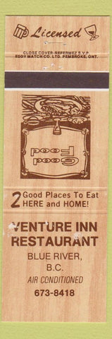 Matchbook Cover - Venture Inn Restaurant Blue River BC WEAR