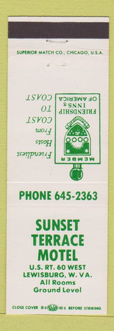 Matchbook Cover - Sunset Terrace Motel Lewisburg WV