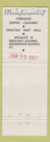 Matchbook Cover - Hendershot Paper Products Hamilton Toronto ON