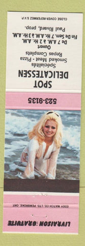 Matchbook Cover - Spot Deli QC pinup