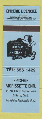 Matchbook Cover - Epicerie Morissette Sillery QC blue