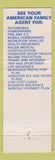 Matchbook Cover - American Family Insurance Waukesha WI WEAR