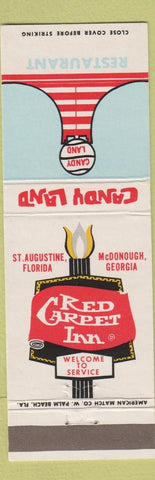 Matchbook Cover Red Carpet Inn Candy Land McDonough GA St Augustine FL