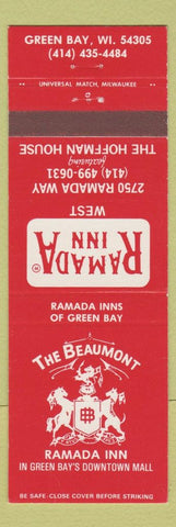 Matchbook Cover - Ramada Inn Beaumont Green Bay WI