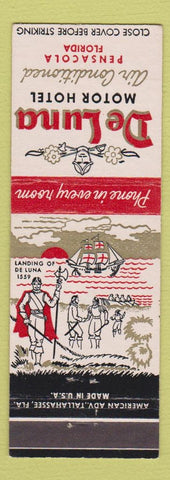 Matchbook Cover - De Luna Motor Hotel Pensacola FL