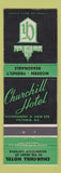 Matchbook Cover - Churchill Hotel Victoria BC