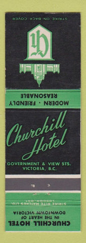 Matchbook Cover - Churchill Hotel Victoria BC