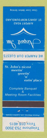 Matchbook Cover - Airport Inn St John's NF WEAR