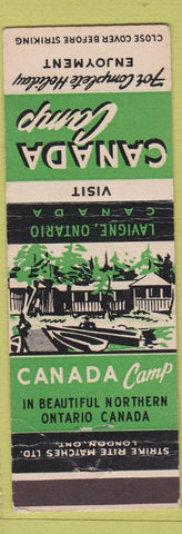 Matchbook Cover - Canada Camp Lavigne ON