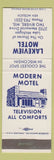 Matchbook Cover - Lakeview Motel Two Rivers WI