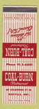 Matchbook Cover - Coal Burn Restaurant Oakville ON