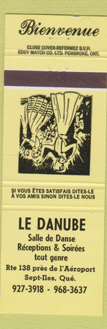 Matchbook Cover - Le Danube Sept Iles QC neon yellow