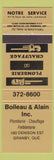 Matchbook Cover - Boileau Alain Inc Granby QC Plumbing gold