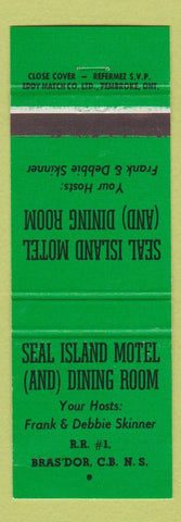 Matchbook Cover - Seal Island Motel Bras'Dor NS green