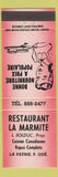Matchbook Cover - Restaurant La Marmite La Patrie QC girlie red
