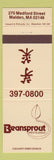 Matchbook Cover - Beansprout Restaurant Malden MA