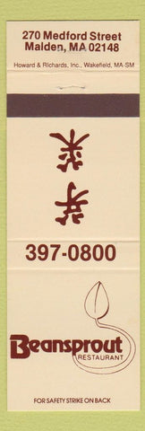 Matchbook Cover - Beansprout Restaurant Malden MA