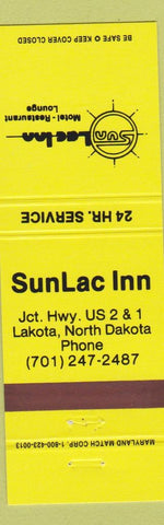 Matchbook Cover - SunLac Inn Lakota ND