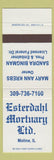 Matchbook Cover - Esterdahl Mortuary Moline IL