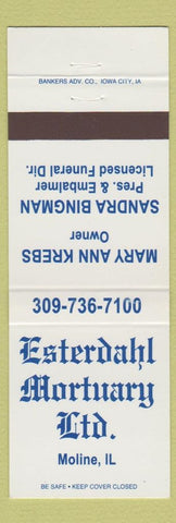 Matchbook Cover - Esterdahl Mortuary Moline IL