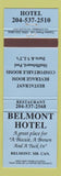 Matchbook Cover - Belmont Hotel Belmont MB blue