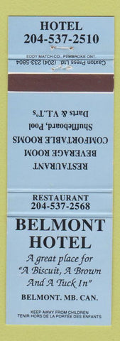 Matchbook Cover - Belmont Hotel Belmont MB blue