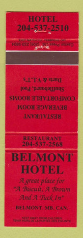 Matchbook Cover - Belmont Hotel Belmont MB red
