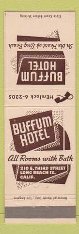 Matchbook Cover - Buffum Hotel Long Beach CA
