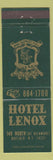 Matchbook Cover - Hotel Lenox Buffalo NY