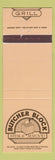 Matchbook Cover - Butcher Block Steak Albany Plattsburgh New Hartford NY