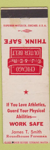 Matchbook Cover - Chicago Out Belt Railroad Safety James Smith WEAR