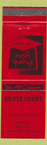 Matchbook Cover - Silver Court Silver City MI red