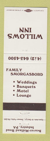 Matchbook Cover - Willows Inn Industry PA