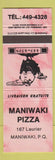 Matchbook Cover - Maniwaki Pizza QC pink