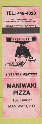 Matchbook Cover - Maniwaki Pizza QC pink