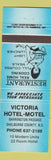 Matchbook Cover - Victoria Motel Shelburne County Barrington Passage NS blue