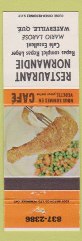 Matchbook Cover - Restaurant Normandie Waterville QC